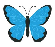 simpatica farfalla blu vettore