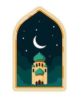 moschea e scena della luna vettore
