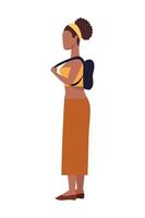 donna afro in piedi vettore