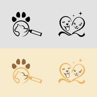 disegno di logo creativo modello vettoriale cane e gatto. modello di logo della clinica veterinaria. illustrazione vettoriale.