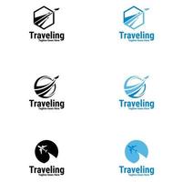 modello di logo di viaggio. agenzia di viaggi e guida turistica vettore