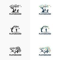 illustrazione del logo di vettore del parco giochi. modello logo gruppo di gioco, scuola materna, scuola materna