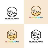 illustrazione del logo di vettore del parco giochi. modello logo gruppo di gioco, scuola materna, scuola materna