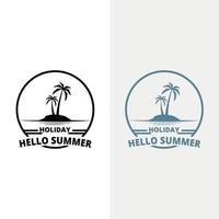ciao logo estivo. illustrazione vettoriale del logo della spiaggia estiva