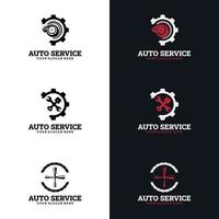 modello di logo di riparazione auto. logo servizio auto garage, negozio di marca di identità, segno di riparazione auto. vettore