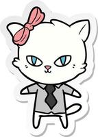adesivo di un capo gatto simpatico cartone animato vettore