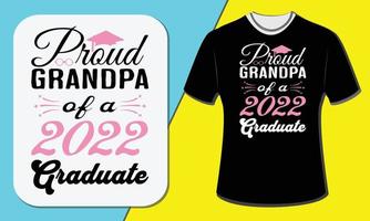 orgoglioso nonno di un laureato del 2022, design di una t-shirt per la festa dei nonni vettore