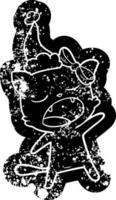icona in difficoltà del fumetto di un gatto che canta che indossa il cappello di Babbo Natale vettore
