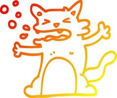 caldo gradiente di disegno del fumetto gatto singhiozzante vettore