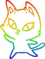 arcobaleno gradiente di disegno gatto cartone animato confuso vettore