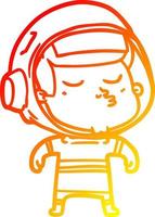 caldo gradiente di disegno cartone animato astronauta fiducioso vettore