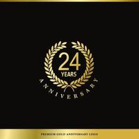 logo di lusso anniversario 24 anni utilizzato per hotel, spa, ristorante, vip, moda e identità del marchio premium. vettore