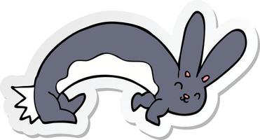 adesivo di un coniglio cartone animato divertente vettore