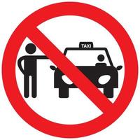 segnali di divieto ai passeggeri dei taxi. vettore