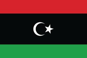 bandiera libia con colore originale e proporzione di dimensioni vettore