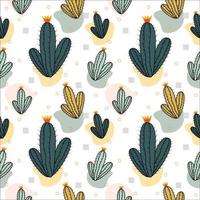 Fondo senza cuciture del cactus. disegno vettoriale isolato su sfondo pastello. piante estive. illustrazione botanica.
