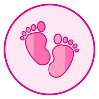 orma. icona bambino rosa su sfondo bianco, disegno vettoriale line art.