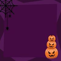 cornice foto halloween nel disegno vettoriale quadrato viola