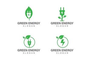 collezione di logo di energia verde vettore