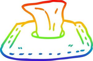 Salviettine da toilette per cartoni animati con disegno a tratteggio sfumato arcobaleno vettore