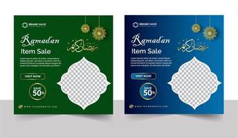 modello di post sui social media di vendita di ramadan vettore
