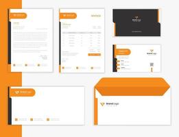 modello di progettazione di cancelleria aziendale con carta intestata e vettore di biglietti da visita