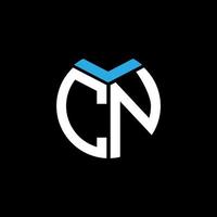 cn cerchio creativo lettera logo concept. cn disegno della lettera. vettore