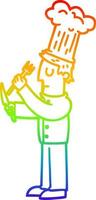 arcobaleno gradiente linea disegno cartone animato talentuoso chef vettore
