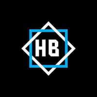 concetto di logo lettera cerchio creativo hb. disegno della lettera hb. vettore