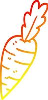 carota organica del fumetto di disegno di linea a gradiente caldo vettore