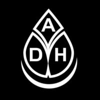 adh cerchio creativo lettera logo concept. disegno della lettera adh. vettore