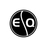 eq concetto di logo lettera cerchio creativo. disegno della lettera eq. vettore