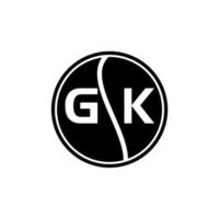 concetto di logo lettera cerchio creativo gk. disegno della lettera gk. vettore