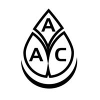 aac lettera logo design su sfondo nero. concetto di logo della lettera del cerchio creativo aac. disegno della lettera aac. vettore