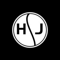 concetto di logo lettera cerchio creativo hj. design della lettera hj. vettore
