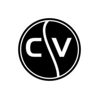 cv cerchio creativo lettera logo concept. disegno della lettera cv. vettore