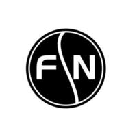 fn concetto di logo lettera cerchio creativo. fn design della lettera. vettore