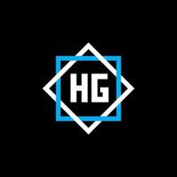 concetto di logo della lettera del cerchio creativo hg. disegno della lettera hg. vettore