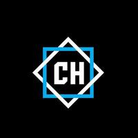 ch lettera logo design su sfondo nero. ch concetto di logo lettera cerchio creativo. ch disegno della lettera. vettore