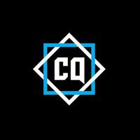 cq lettera logo design su sfondo nero. cq creativo cerchio lettera logo concept. disegno della lettera cq. vettore