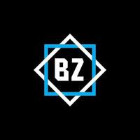 bz lettera logo design su sfondo nero. bz cerchio creativo lettera logo concept. disegno della lettera bz. vettore