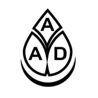 aad lettera logo design su sfondo nero. concetto di logo della lettera del cerchio creativo aad. disegno di una lettera. vettore