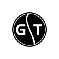 gt cerchio creativo lettera logo concept. disegno della lettera gt. vettore