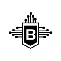 b concetto di logo lettera cerchio creativo. b disegno della lettera. vettore