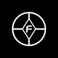 f concetto di logo lettera cerchio creativo. disegno della lettera f. vettore
