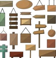 set di striscioni in legno vettore
