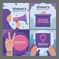 set di post sui social media per la giornata dell'uguaglianza delle donne vettore