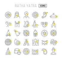 icone della linea vettoriale di ratha yatra