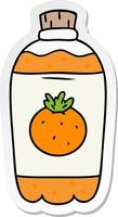 adesivo cartone animato doodle di pop arancione vettore