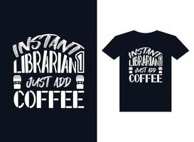 tipografia di design della maglietta del caffè per la stampa vettore